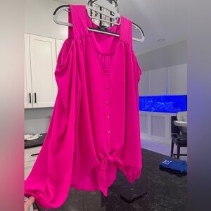 Long sleeve cold shoulder top